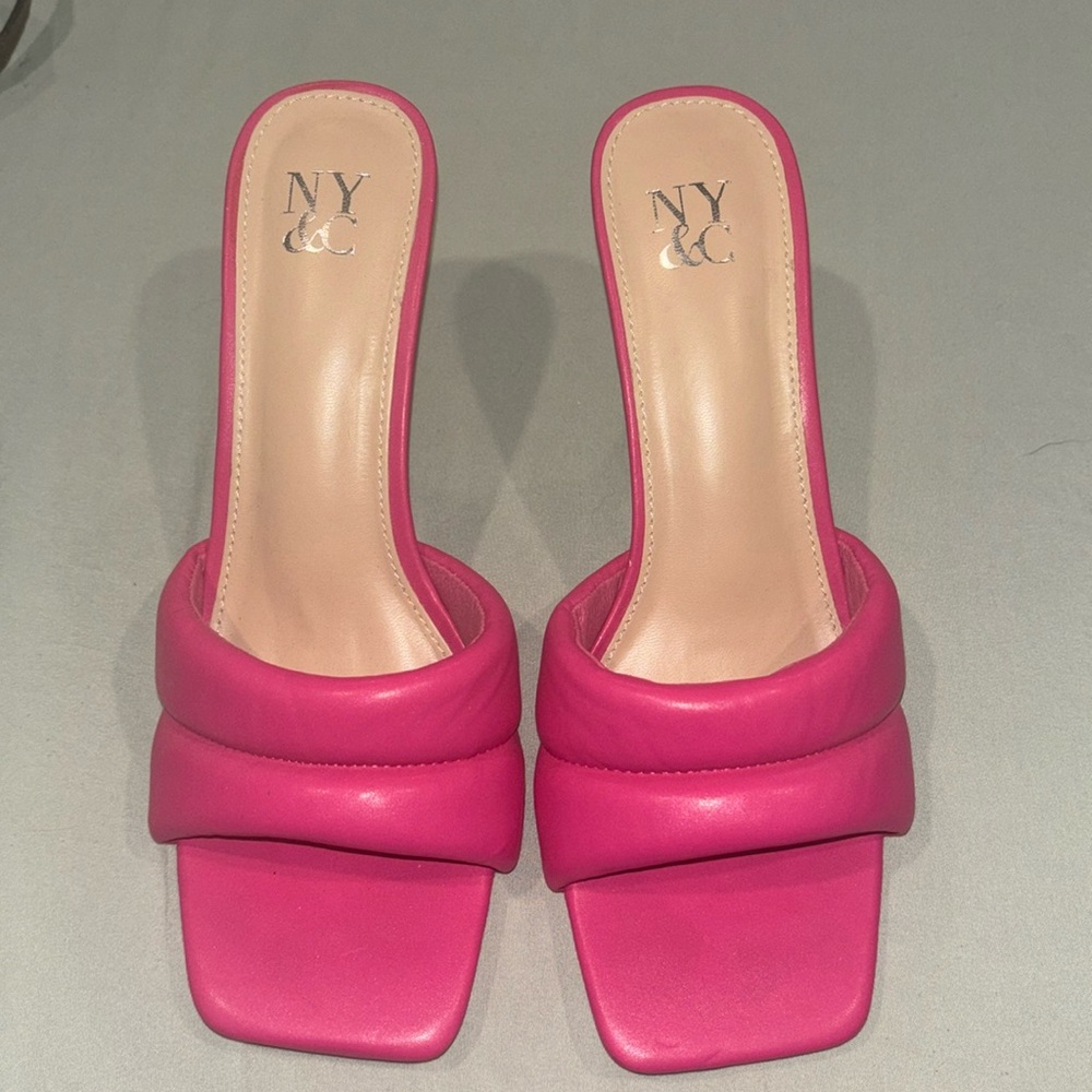 NY&C pink puffy heels worn 1x size 9 no box 💝